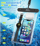 MoKo Waterproof Phone Pouch [2 Pack], 9.45" x 5.71" IPX8 Waterproof Phone Case Bag Dry Bag Compatible with iPhone 13 Mini/12 Pro/11 Pro Max X/Xr/Xs, SE 3/2, Galaxy S22/S21, Note 10/9/8, Black & Black