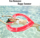 MoKo Inflatable Pool Float for Kids Adults, Heart Shaped Swim Ring 120cm Diameter Summer Swimming Tube Water Fun Beach Party Pool Toys Swimming Circle