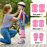 MoKo Kids Protective Gear Set, Knee Pads for Kids Elbow Guards Wrist Pads for Skateboarding Inline Roller Skating Wrist & Elbow Pads for Bicycle Scooter for Toddler Boys Girls