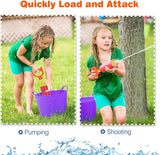 MoKo Water Pistol for Adults & Kids, 6 Pack Water Blaster Foam Shooter Set Cannon Pool Accessories with 35ft Shooting Range Length for Summer Outdoor Beach Game, Blue+Yellow+Red+Green