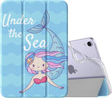 MoKo Case Fit New iPad Mini 6 2021 (6th Generation 8.3 inch), Soft TPU Translucent Frosted Back Cover Slim Smart Shell Stand Folio Case for iPad Mini, Auto Wake/Sleep, Fragrant Flowers