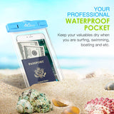 MoKo Waterproof Phone Pouch [2 Pack], Underwater Phone Case Dry Bag with Lanyard Compatible with iPhone 13/13 Pro Max/iPhone 12/12 Pro Max/11 Pro Max, X/Xr/Xs Max/SE 3, Samsung S21/S10/S9, Note 10/9/8