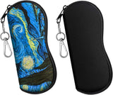 MoKo Sunglasses Soft Case 2 Pack, Ultra Light Portable Neoprene Zipper Glasses Case, Eyeglass Safety Pouch Box with Belt Clip
