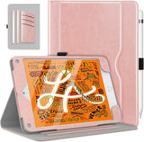 MoKo Case Compatible with Apple New iPad Mini 5 2019 (5th Generation 7.9 inch) - Slim Folding Stand Folio Cover Case with Auto Wake / Sleep and Document Card Slots, Multiple Viewing Angles - Rose Gold