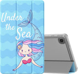 MoKo Case Fits Samsung Galaxy Tab A7 Lite 8.7 Inch SM-T225/T220/T227, Slim Lightweight Smart Case Trifold Stand Case with Soft TPU Translucent Frosted Back Shell for Galaxy Tab A7 Lite – Peacock Blue