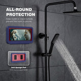 MoKo Shower Phone Holder Waterproof, 2021 Upgrade 180 Rotation Wall Mount Phone Holder for Bathroom Kitchen Bathtub with Anti-Fog Touchable Screen, Fit iPhone 13 Universal Smartphone up to 6.8", Blue