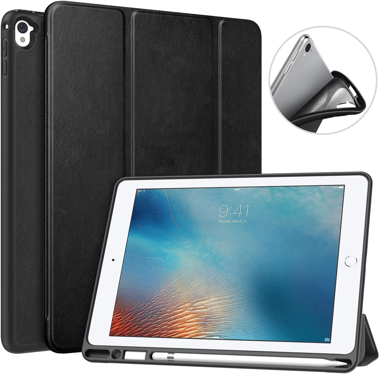 MoKo Case Fit iPad Pro 9.7 with Apple Pencil Holder - Slim