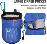 MoKo Chalk Bag, Drawstring Rock Climbing Chalk Bag Bouldering Chalk Bag Bucket with Adjustable Belt & Zippered Pockets and Carabiner for Rock Climbing Weight Lifting Gymnastics Crossfit