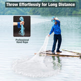 MoKo Cast Nets for Fishing, Saltwater Throw Fishing Net 5.9FT Diameter with Heavy Duty Sinker Weights for Bait Trap Fish Freshwater Hand Throw Net, White