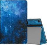 MoKo Case for Amazon Fire HD 10 Tablet (7th and 9th Generation, 2017 and 2019 Release) 10” - Slim Folding Stand Cover with Auto Wake/Sleep for 10.1 Inch Tablet, Indigo