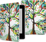 MoKo Case for Kindle Paperwhite, Premium PU Leather Cover with Auto Wake/Sleep Fits All Paperwhite Generations Prior to 2018 (Will not fit All-New Paperwhite 10th Generation), Lucky Tree