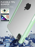 MoKo Case Fit New iPad Pro 11 Inch Case 2021 (3rd Gen)/iPad Pro 11 2020/2018 with Pencil Holder, Soft TPU Frame Hard PC Clear Transparent Back Shell Smart Cover, Auto Wake/Sleep, Green