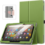 MoKo Case Fits All-New Kindle Fire HD 10 & 10 Plus Tablet (11th Generation, 2021 Release) 10.1" - Slim Folding Stand Cover with Auto Wake/Sleep, Green