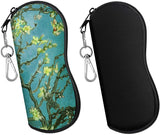 MoKo Sunglasses Soft Case 2 Pack, Ultra Light Portable Neoprene Zipper Glasses Case, Eyeglass Safety Pouch Box with Belt Clip