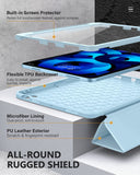 MoKo Case Fit iPad Air 5th/4th Generation 10.9 2022/2020, [Support Touch ID] [Built-in Screen Protector] Full-Body Shockproof Case Smart Shell Stand Cover with Auto Sleep/Wake & Pencil Holder,Sky Blue