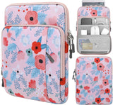 MoKo 9-11 Inch Tablet Sleeve Bag Carrying Case with Storage Pockets Fits iPad air 5 10.9" 2022, iPad Pro 11 2021/2020, iPad 9/8/7th Gen 10.2, iPad Air 4 10.9, Tab A 10.1, Tab S8 11", Blue Flowers