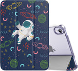 MoKo Case Fit New iPad Mini 6 2021 (6th Generation, 8.3-inch) - Slim Lightweight Hard Clear Back Shell Stand Cover with Translucent Frosted Back Protector, with Auto Wake/Sleep, Marble Gold Purple