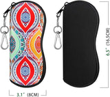 MoKo Sunglasses Soft Case 2 Pack, Ultra Light Portable Neoprene Zipper Glasses Case, Eyeglass Safety Pouch Box with Belt Clip