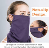MoKo Scarf Mask Bandana with Ear Loops 3 Pack, Neck Gaiter Balaclava Dust UV Sun Protection Outdoors Face Mask for Women Men