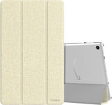 MoKo Case for Amazon Fire HD 10 Tablet (7th and 9th Generation, 2017 and 2019 Release) 10”, Smart Shell Stand Cover with Translucent Frosted Back for Fire HD 10.1 Inch - Denim Sandstone White
