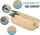 MoKo Secure Travel Money Belt, Undercover Hidden RFID Blocking Travel Wallet, Anti-Theft Passport Wallets for Men & Women