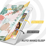 MoKo Case Fit New iPad Mini 5 2019/Mini 4 2015 (5th/4th Generation 7.9 inch), Slim Lightweight Smart Shell Stand Cover with Translucent Frosted Back Protector, with Auto Wake/Sleep,Parrot Tree
