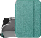 MoKo Case Fits Amazon All-New Kindle Fire 7 Tablet (2022 Release-12th Generation) Latest Model 7", Soft TPU Translucent Frosted Back Cover Multi-Angle Smart Shell, Almond Blossom