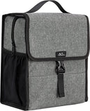 MoKo Insulated Lunch Bag, Reusable Cooler Tote Bag, Collapsible Multi-use Lunch Box, Thermal Lunch Sack with Zipper Closure for Travel Picnic School Office, Gray