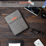 MoKo Sleeve Fits Kindle E-Reader, Protective Felt Cover Case Pouch Bag Fit with All-New Kindle 10th Gen 2019 / Kindle Paperwhite 11th Gen 2021 / Kindle(8th Gen, 2016) / Kindle Oasis 6 Inch, Light Gray