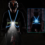 MoKo LED Reflective Running Vest High Visibility Warning Lights for Runners Adjustable Belt Safety Gear for Men/Women Night Running, Walking, Cycling, Biking