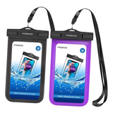 MoKo Waterproof Phone Pouch Holder, 2 Pack Underwater Cellphone Case Dry Bag with Lanyard Armband for iPhone 13/13 Pro Max/iPhone 12/12 Pro Max/11 Pro Max, X/Xr/Xs/SE 3, Samsung S21/S10