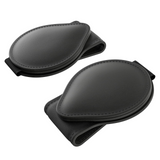 MoKo Sunglasses Holder for Car Sun Visor, 2 Pack PU Leather Magnetic Glasses Mount Holder Eyeglasses Hanger Clip Visor Accessories for All Car Models, Black