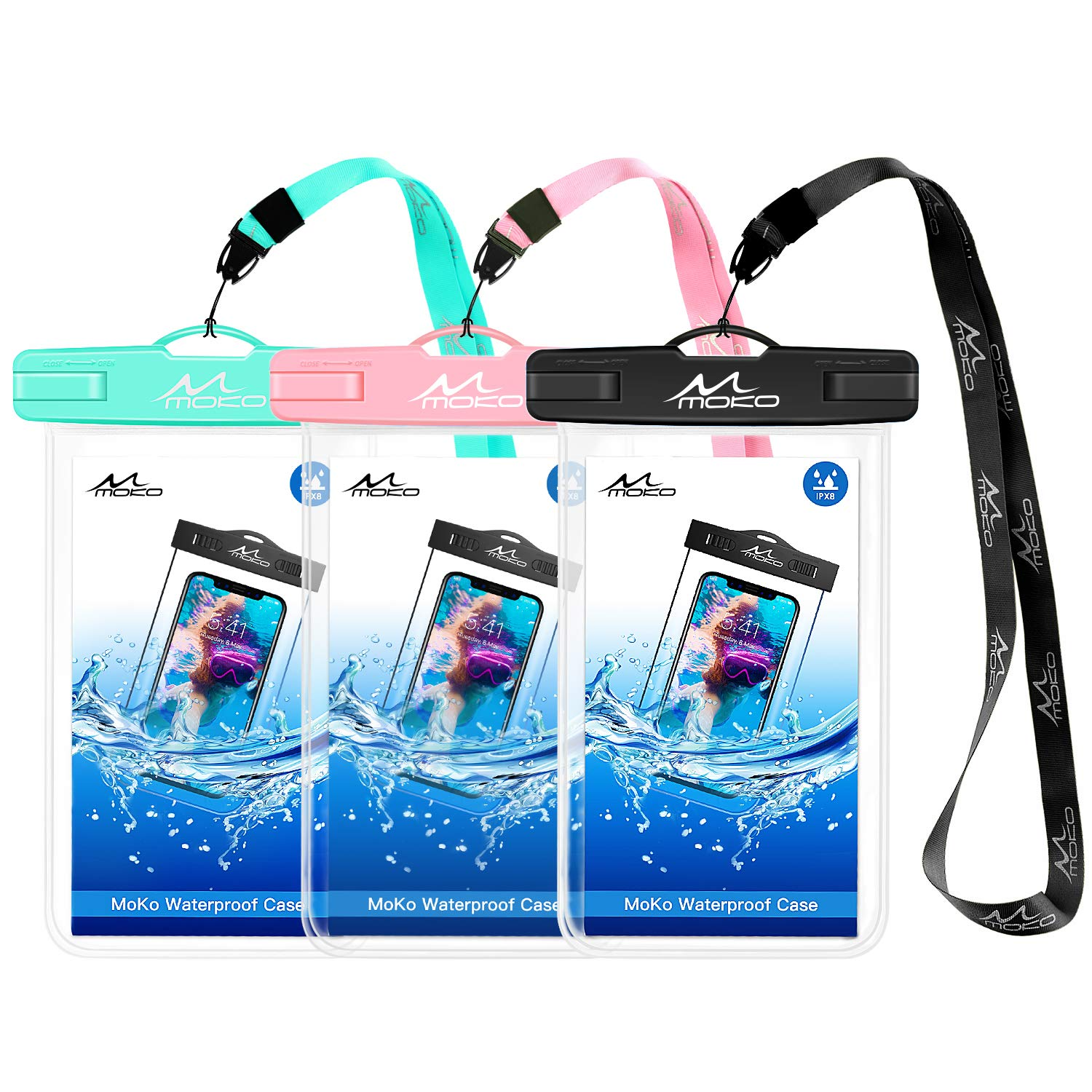 MoKo Waterproof Phone Pouch 3 Pack Waterproof Phone Case