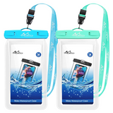 MoKo Waterproof Phone Pouch, 2 Pack Floatable Phone Case Dry Bag with Lanyard for iPhone 13/13 Pro Max/iPhone 12/12 Pro Max/11 Pro, Samsung S21/S20/S10/S9/S8