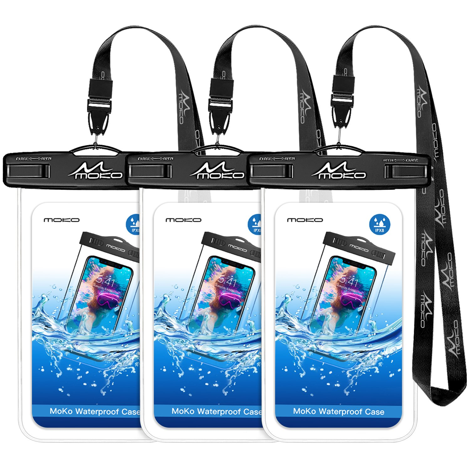 MoKo Pack Waterproof Phone Pouch, Universal Waterproof Phone