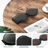 MoKo Sunglasses Holder for Car Sun Visor, 2 Pack PU Leather Magnetic Glasses Mount Holder Eyeglasses Hanger Clip Visor Accessories for All Car Models, Black