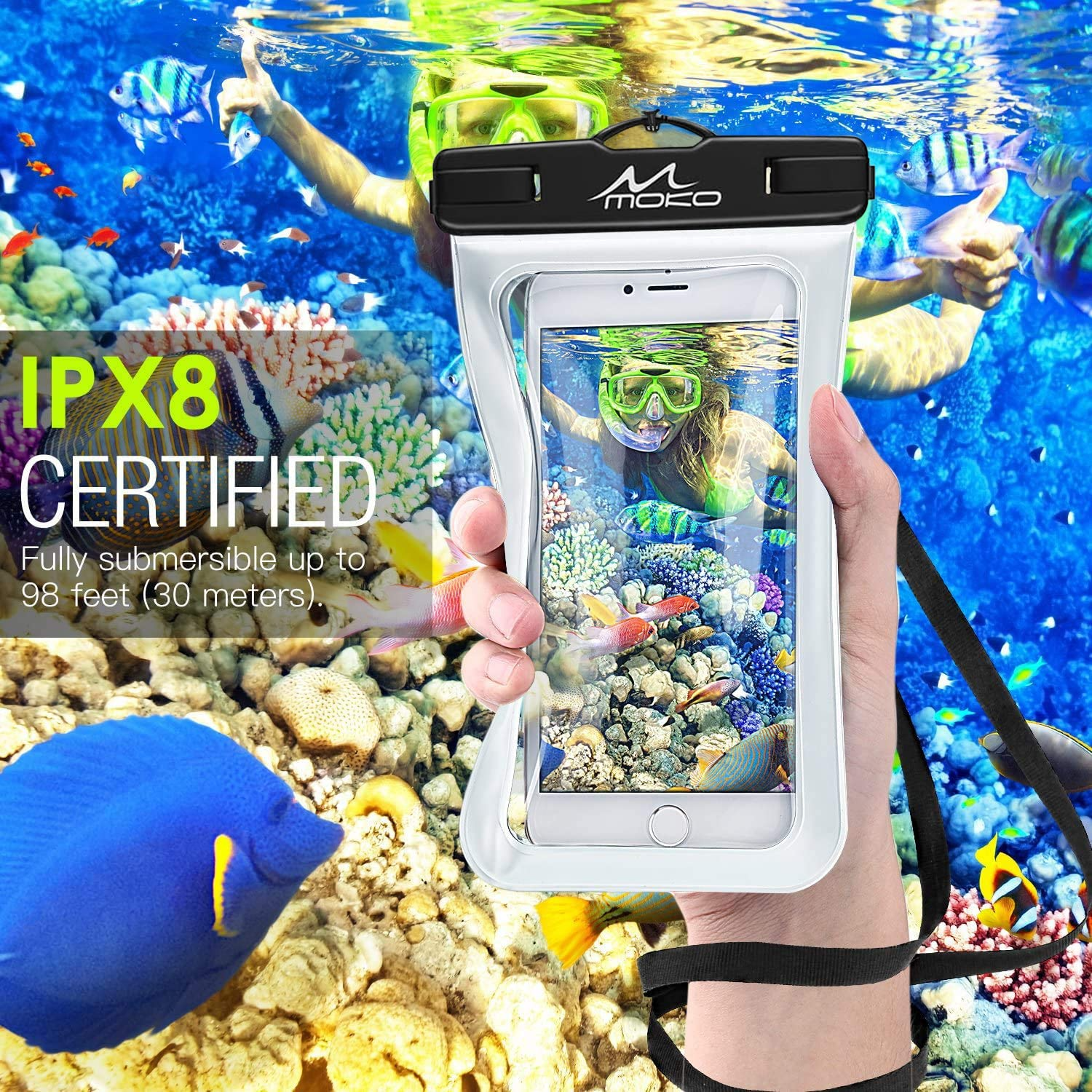 MoKo Waterproof Phone Pouch Holder, IPX8 Waterproof Cell Phone Dry Bag Mokodirect MoKo Waterproof Phone Pouch Holder, IPX8 Waterproof Cell Phone Dry Bag Mokodirect
