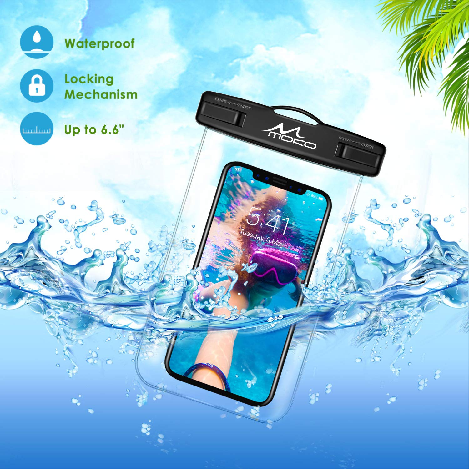 MoKo Waterproof Phone Pouch, 3 Pack Waterproof Phone Case Underwater C Mokodirect MoKo Waterproof Phone Pouch, 3 Pack Waterproof Phone Case Underwater C Mokodirect