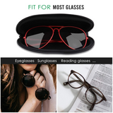 MoKo Sunglass Soft Case Ultra Light Neoprene Zipper Eyeglass Case with Belt Clip Unisex