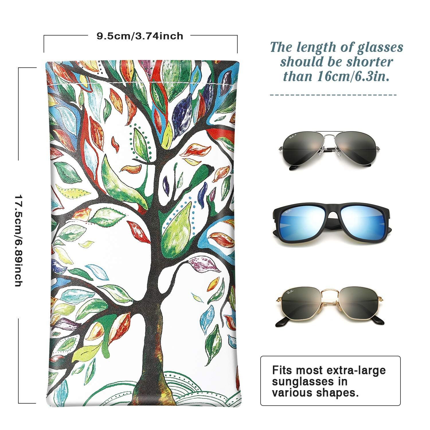 MoKo Eyeglass Pouch , 2 Pack Leather Soft Glasses Case Anti MoKo Eyeglass Pouch , 2 Pack Leather Soft Glasses Case Anti