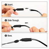 MoKo Universal Glasses Straps with 2 Holes Adjustable Eyewear Retainers Glasses Band Sunglasses String Straps, 4 Pack