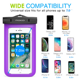 MoKo Waterproof Phone Pouch Holder, 2 Pack Underwater Cellphone Case Dry Bag with Lanyard Armband for iPhone 13/13 Pro Max/iPhone 12/12 Pro Max/11 Pro Max, X/Xr/Xs/SE 3, Samsung S21/S10