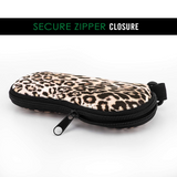 MoKo Sunglass Soft Case Ultra Light Neoprene Zipper Eyeglass Case with Belt Clip Unisex