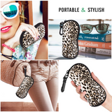 MoKo Sunglass Soft Case Ultra Light Neoprene Zipper Eyeglass Case with Belt Clip Unisex