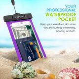 MoKo Waterproof Phone Pouch Holder, 2 Pack Underwater Cellphone Case Dry Bag with Lanyard Armband for iPhone 13/13 Pro Max/iPhone 12/12 Pro Max/11 Pro Max, X/Xr/Xs/SE 3, Samsung S21/S10