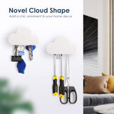 MoKo Magnetic Key Holder for Wall Door, Magnetic Key Ring Holder with Adhesive, Magnetic Key Rack Organizer Hooks, 2 Pack, White