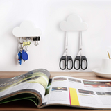 MoKo Magnetic Key Holder for Wall Door, Magnetic Key Ring Holder with Adhesive, Magnetic Key Rack Organizer Hooks, 2 Pack, White